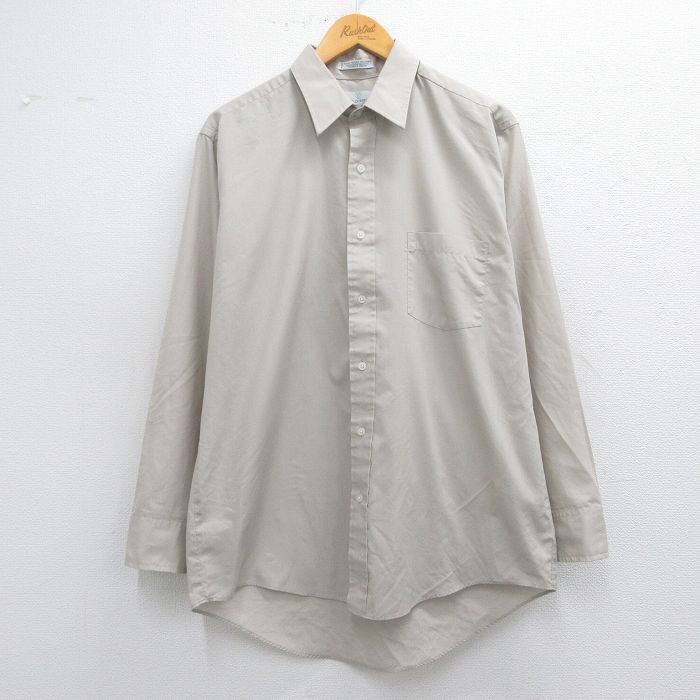 M★古着 バンヒューセン 長袖 シャツ メンズ 90年代 90s ベージュ カーキ 25apr15 中古 トップス