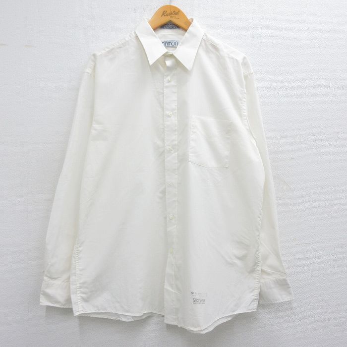 L★古着 長袖 シャツ メンズ 90年代 90s USA製 白 ホワイト 25apr15 中古 トップス