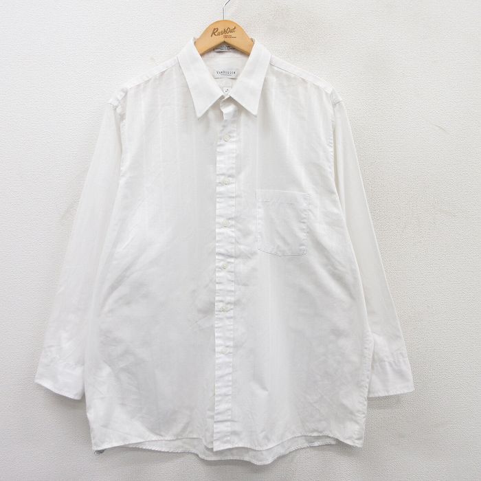 【50%OFF】バンヒューセン 長袖シャツ ホワイト XL | 古着