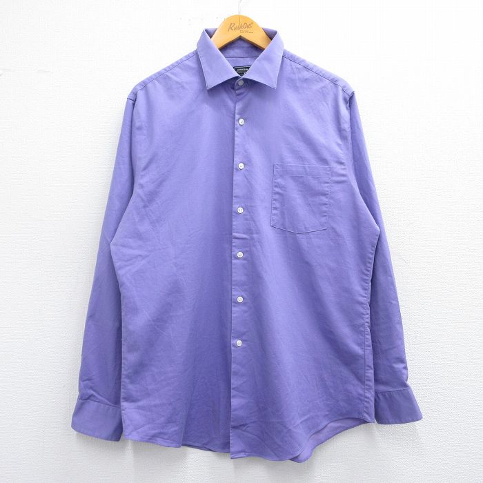 L★古着 アロー 長袖 シャツ メンズ 紫 パープル 25apr17 中古 トップス