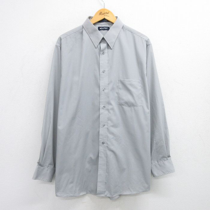 XL★古着 ピューリタン 長袖 シャツ メンズ 00年代 00s 大きいサイズ ロング丈 グレー 25apr18 中古 トップス