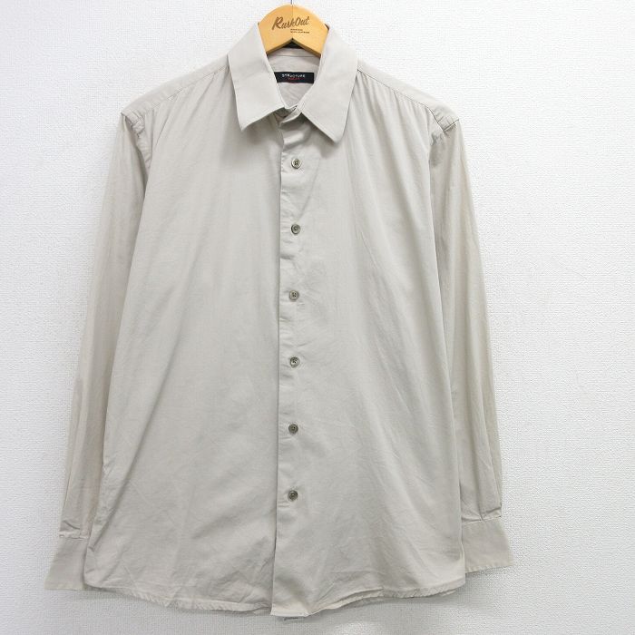 L★古着 STRUCTURE 長袖 シャツ メンズ ベージュ カーキ 25apr18 中古 トップス