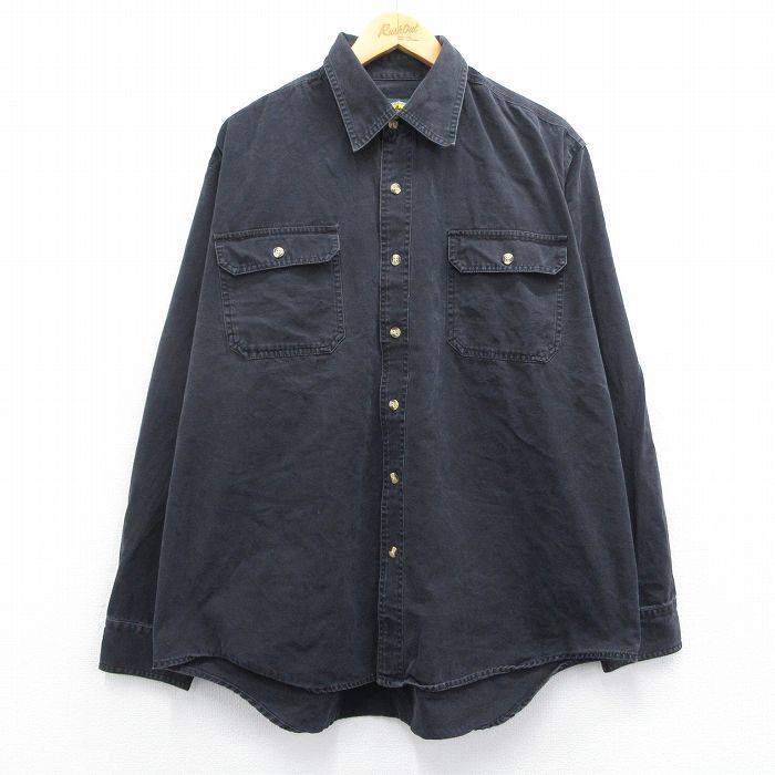 XL★古着 カベラス 長袖 シャツ メンズ 00年代 00s 大きいサイズ コットン 黒 ブラック 25apr25 中古 トップス