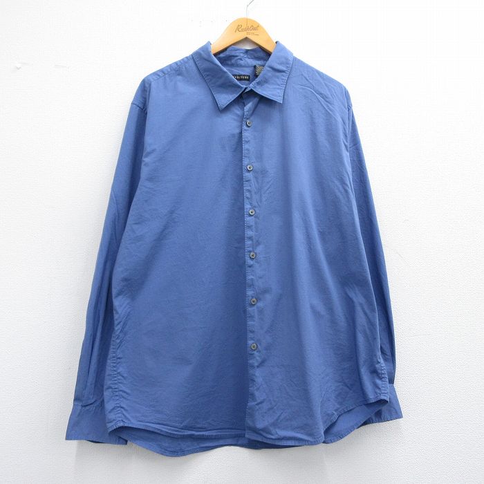 【50%OFF】XL★古着 STRUCTURE 長袖 シャツ メンズ 大きいサイズ 薄紺 ネイビー 25apr28 中古 トップス