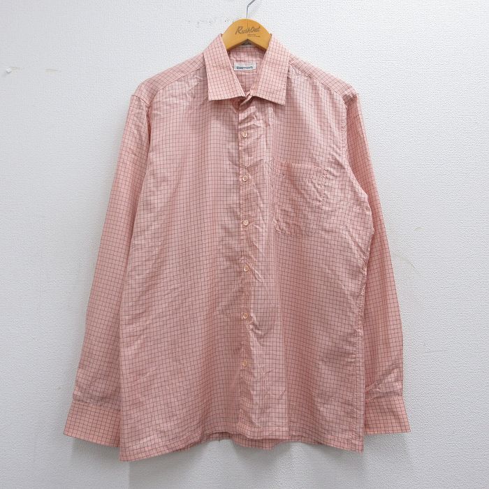 L★古着 長袖 シャツ メンズ 90年代 90s ピンク系他 チェック 25may12 中古 トップス
