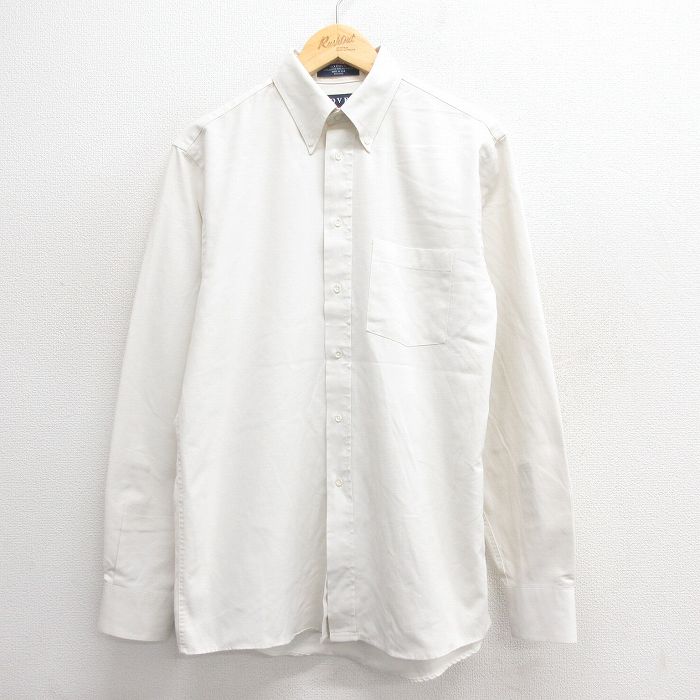 L★古着 アロー 長袖 シャツ メンズ 90年代 90s オックスフォード ボタンダウン USA製 白系 ホワイト 25may26 中古 トップス