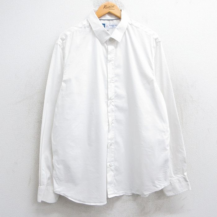 XL★古着 オールドネイビー OLD NAVY 長袖 シャツ メンズ 白 ホワイト 25may28 中古 トップス
