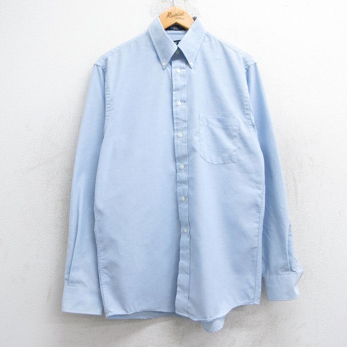 L★古着 アロー 長袖 シャツ メンズ 90年代 90s オックスフォード ボタンダウン 薄紺 ネイビー 25may28 中古 トップス