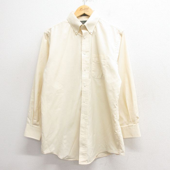 L★古着 長袖 シャツ メンズ 00年代 00s オックスフォード ボタンダウン 薄黄 イエロー 25may29 中古 トップス