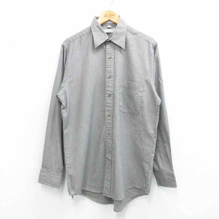 M★古着 バンヒューセン 長袖 シャツ メンズ 90年代 90s ロング丈 グレー他 25may30 中古 トップス