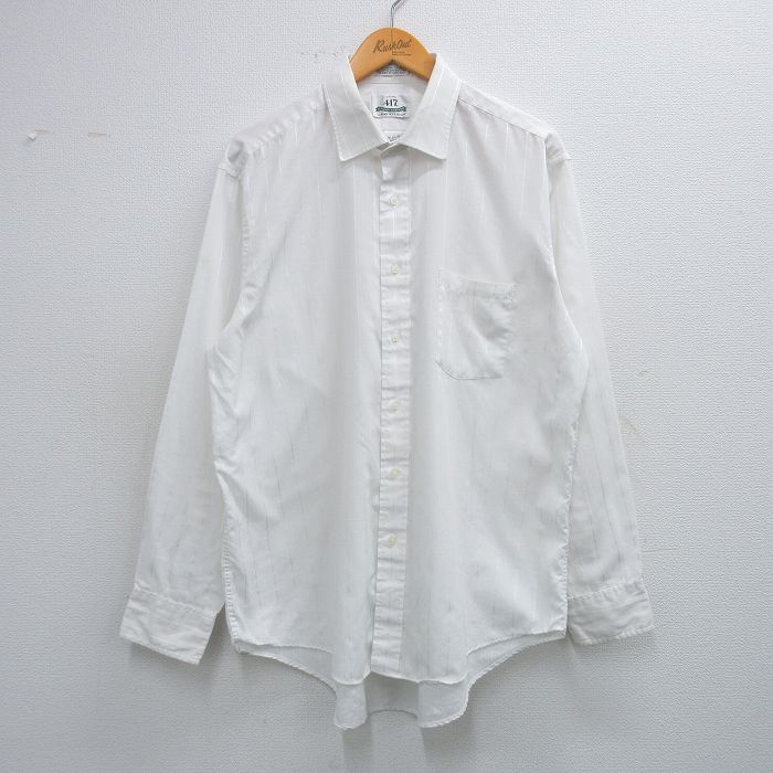 【50%OFF】バンヒューセン 90s 長袖シャツ ストライプ ホワイト XL | 古着