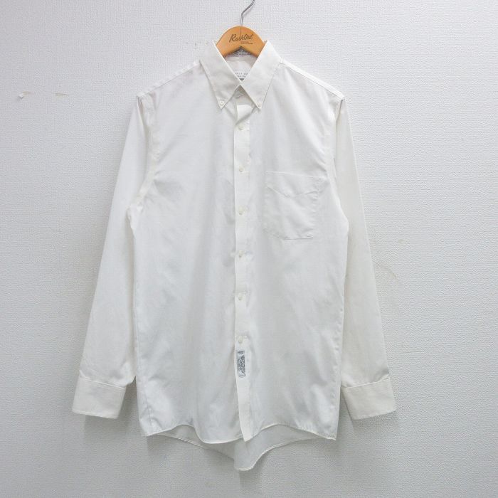 M★古着 長袖 シャツ メンズ 90年代 90s オックスフォード ボタンダウン USA製 白 ホワイト 25may31 中古 トップス