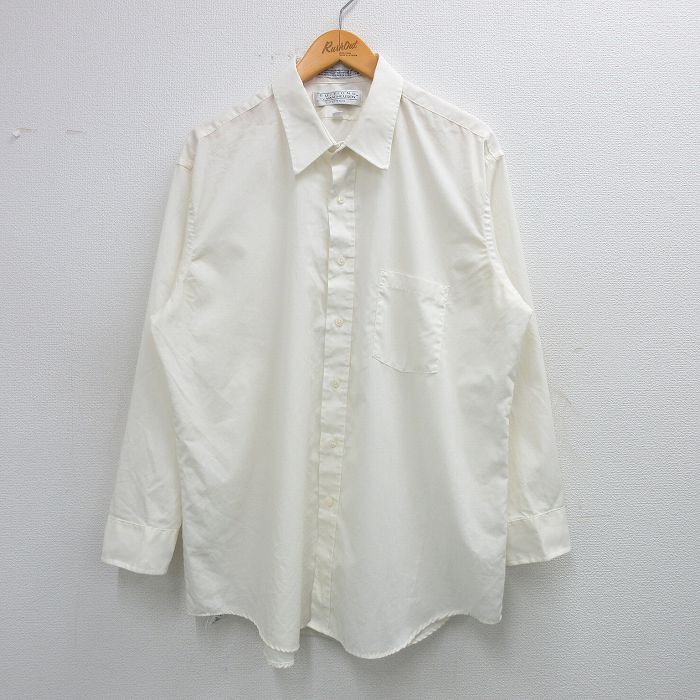 XL★古着 バンヒューセン 長袖 シャツ メンズ 90年代 90s 大きいサイズ USA製 生成り 25may31 中古 トップス