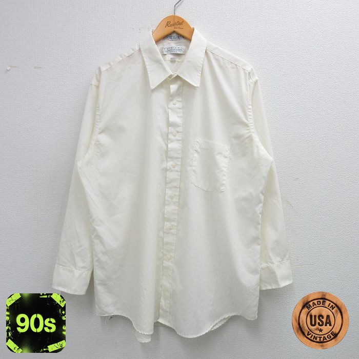 バンヒューセン 90s 長袖シャツ 生成り XL | 古着
