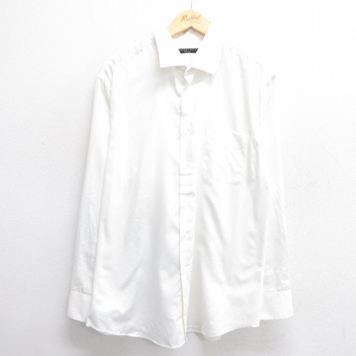 XL★古着 長袖 シャツ メンズ 白 ホワイト 25jun03 中古 トップス