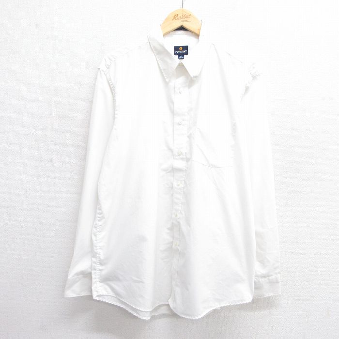 【50%OFF】XL★古着 ピューリタン 長袖 シャツ メンズ 90年代 90s 大きいサイズ USA製 白 ホワイト 25jun03 中古 トップス