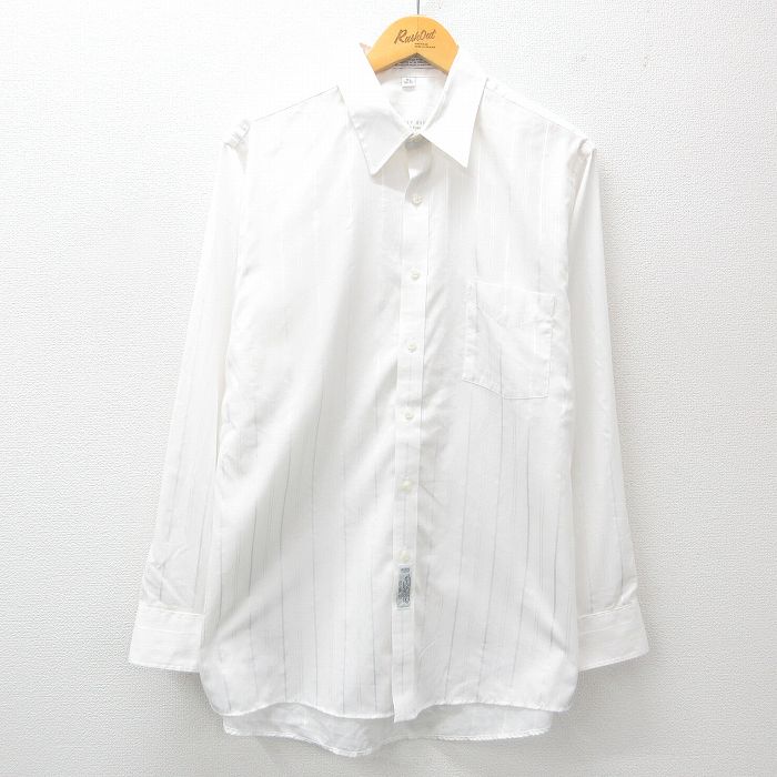 XL★古着 長袖 シャツ メンズ 白 ホワイト 25jun03 中古 トップス