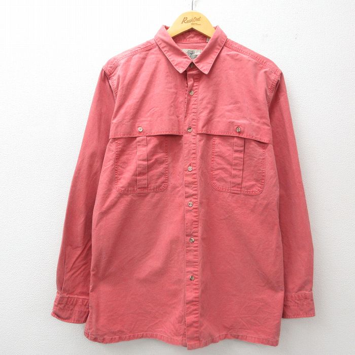 【50%OFF】XL★古着 レッドヘッド 長袖 シャツ メンズ 90年代 90s コットン 薄エンジ系 25jun11 中古 トップス