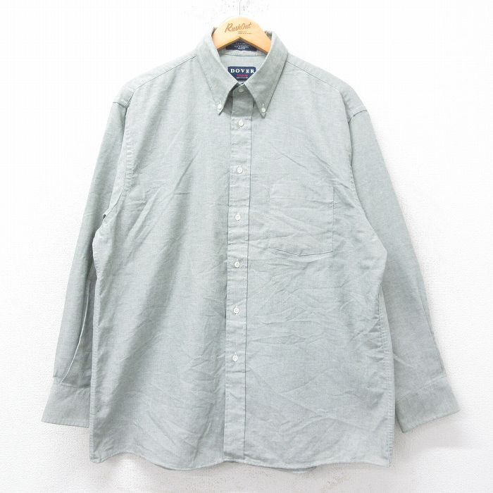 【50%OFF】XL★古着 アロー 長袖 シャツ メンズ 90年代 90s オックスフォード 大きいサイズ ボタンダウン 緑 グリーン 霜降り 25jun20 中古 トップス