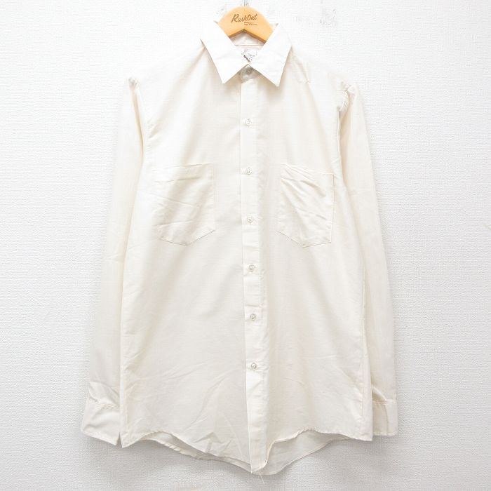 L★古着 長袖 シャツ メンズ 80年代 80s USA製 白 ホワイト 25jun25 中古 トップス