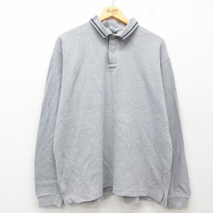 【50%OFF】オールドネイビー 00s 長袖ポロシャツ 鹿の子 グレー XL | 古着