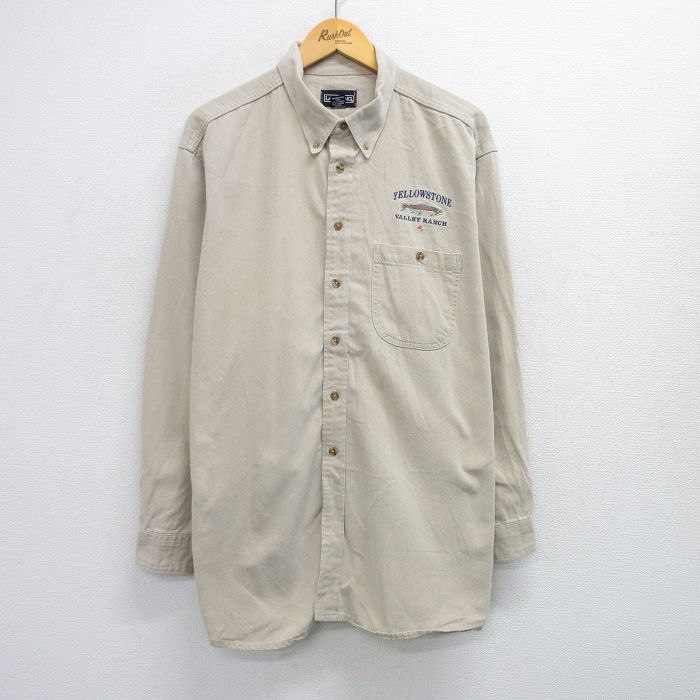 YELLOWSTONE 00s 長袖シャツ 魚 ベージュ XL | 古着