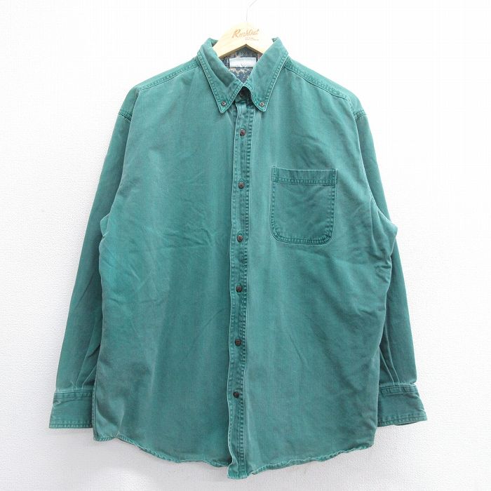 Wear Guard 90s 長袖シャツ ストライプ グリーン XL | 古着