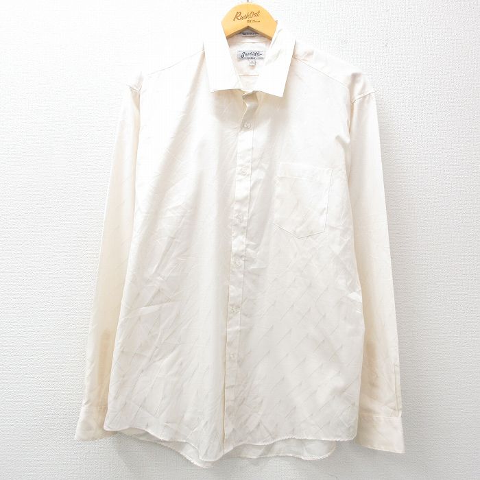 長袖シャツ 生成り ベージュ XL | 古着