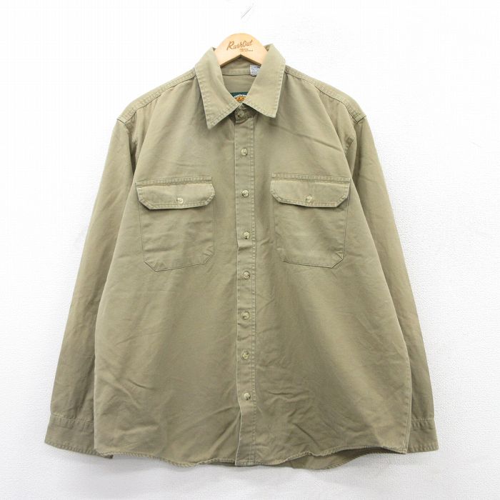 【50%OFF】XL★古着 カベラス 長袖 シャツ メンズ 00年代 00s 大きいサイズ 緑系 グリーン 25jun30 中古 トップス