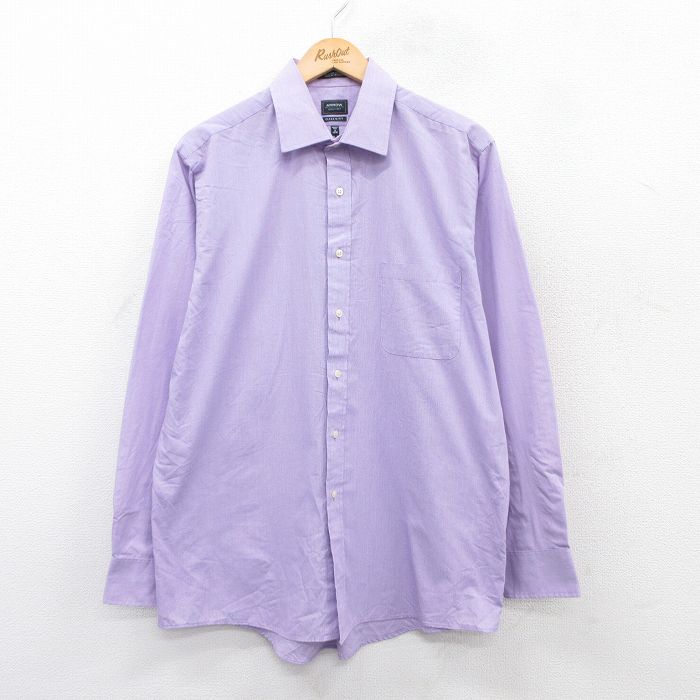 L★古着 アロー 長袖 シャツ メンズ 紫系 パープル チェック 25jun30 中古 トップス