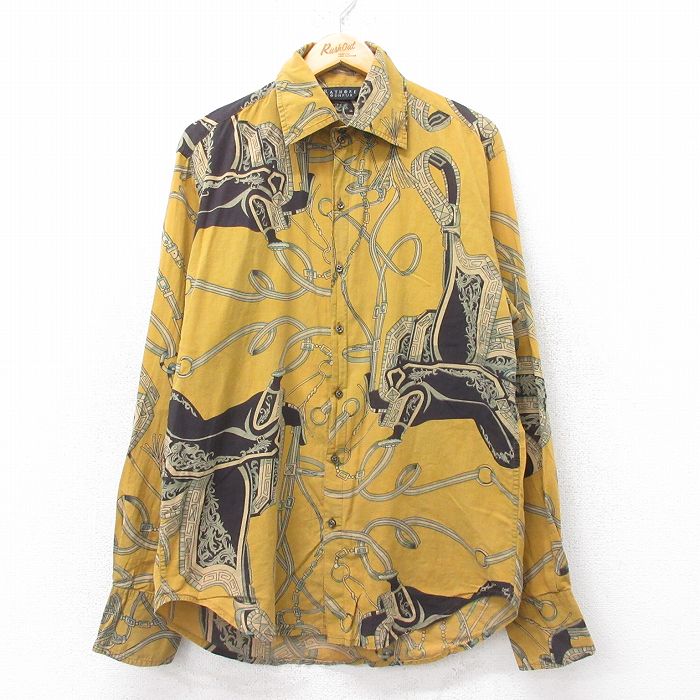 L★古着 長袖 シャツ メンズ ベルト 茶系他 ブラウン 25aug04 中古 トップス