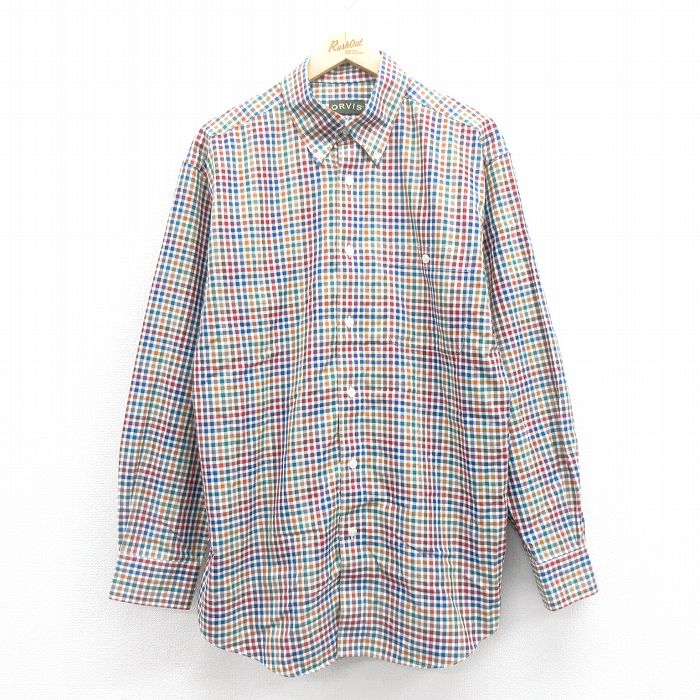 オービス 長袖シャツ チェック ネイビー XL | 古着