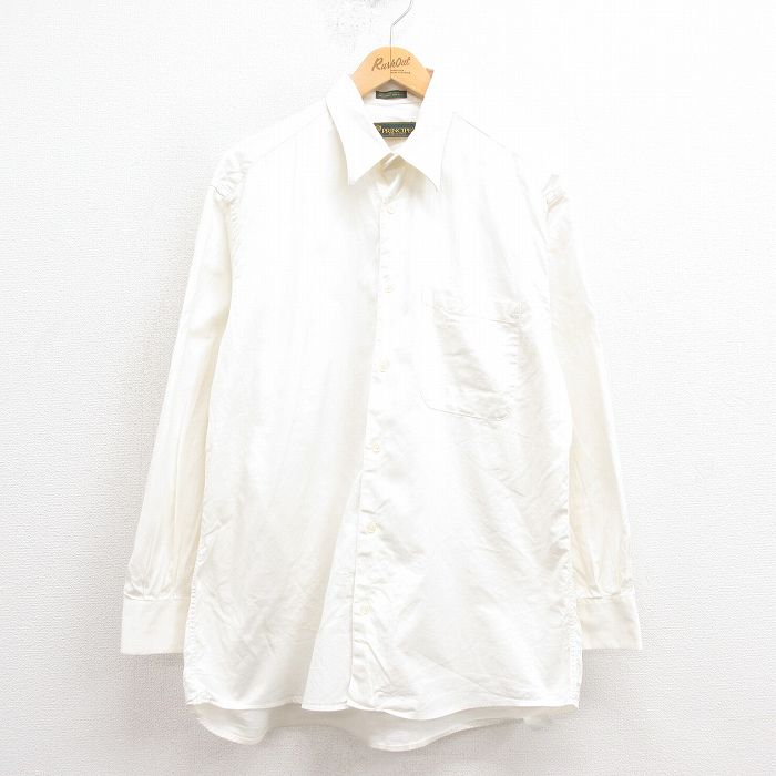 L★古着 長袖 シャツ メンズ 00年代 00s ロング丈 コットン イタリア製 白 ホワイト 25aug23 中古 トップス