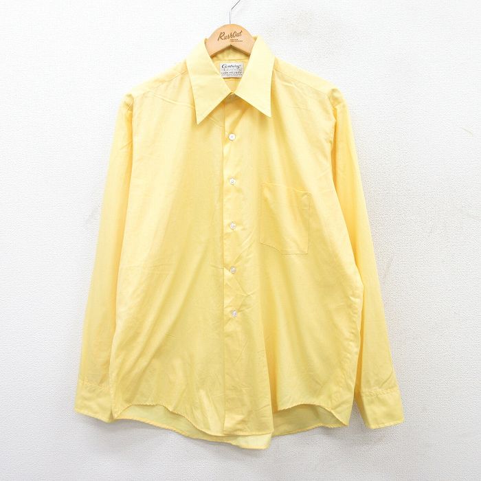 XL★古着 バンヒューセン 長袖 シャツ メンズ 80年代 80s 黄 イエロー 25aug30 中古 トップス