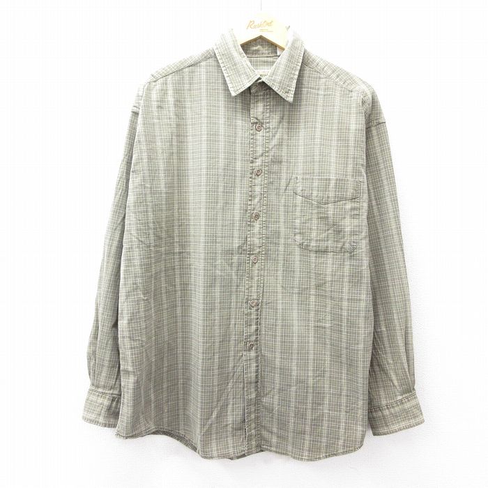XL★古着 セントジョンズベイ 長袖 シャツ メンズ 00年代 00s 薄緑他 グリーン チェック 25sep01 中古 トップス