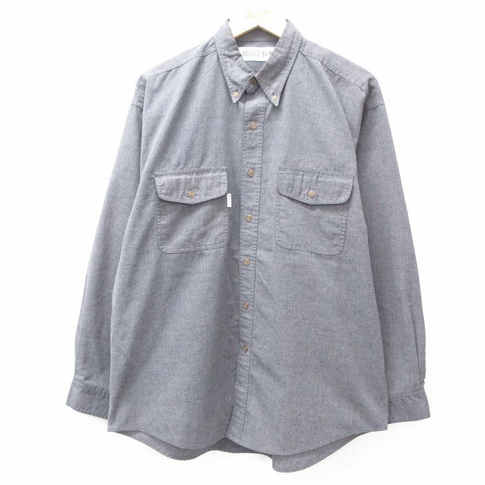 XL★古着 ビューグルボーイ 長袖 シャツ メンズ ボタンダウン 濃グレー 25sep01 中古 トップス