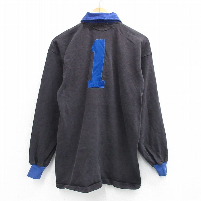 M★古着 長袖 ラガー シャツ メンズ 80年代 80s アルマジロ 1 コットン USA製 黒 ブラック 25sep01 中古 トップス