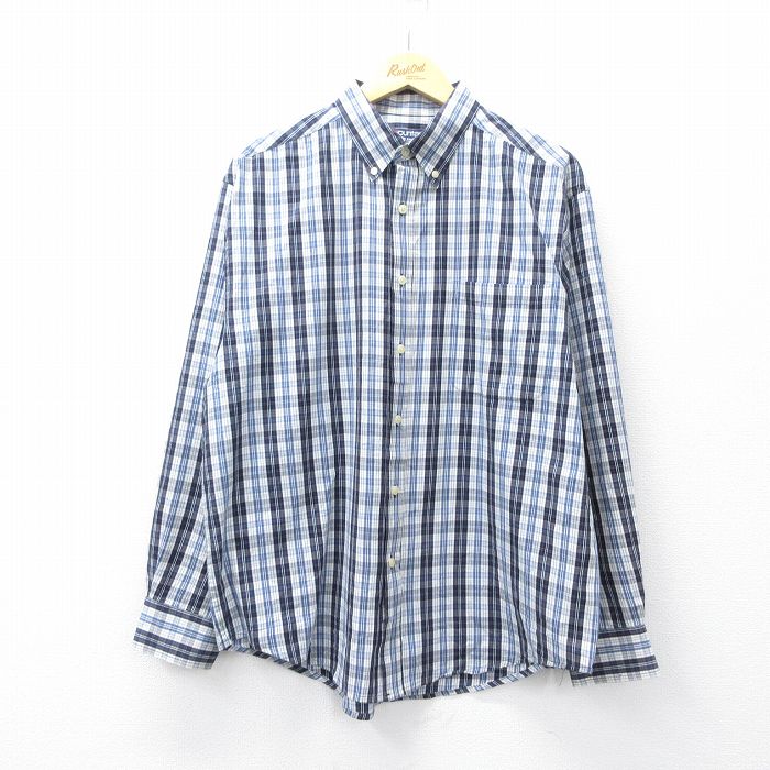 【50%OFF】ピューリタン 00s 長袖シャツ チェック ネイビー XL | 古着