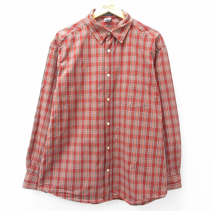 【50%OFF】オールドネイビー 00s 長袖シャツ チェック ブラウン XL | 古着