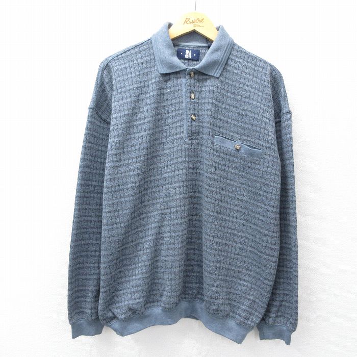XL★古着 長袖 トップス メンズ 00年代 00s グレー系 チェック 25sep11 中古