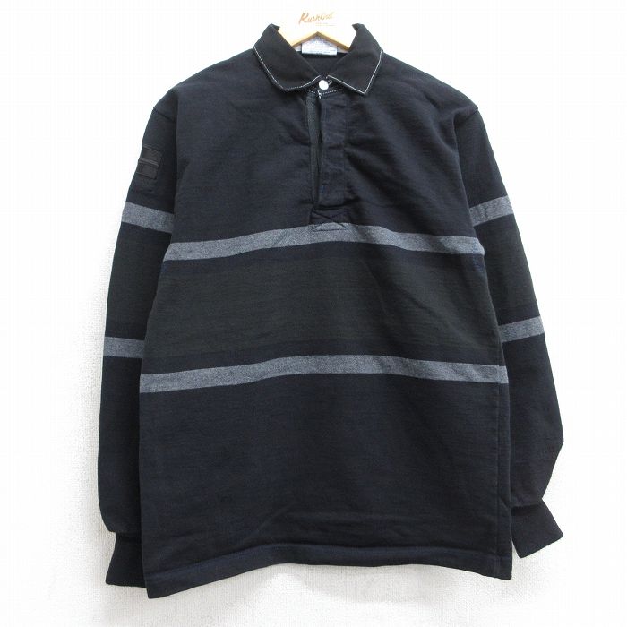 S★古着 バーバリアン 長袖 ラガー シャツ メンズ 90年代 90s コットン カナダ製 黒他 ブラック 【spe】 25sep12 中古 トップス