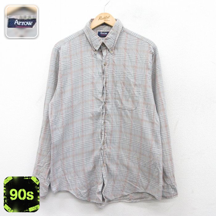 【50%OFF】アロー 90s 長袖シャツ ネイビー M | 古着