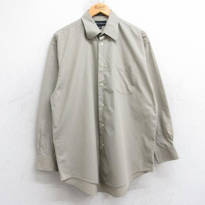 L★古着 長袖 シャツ メンズ ベージュ カーキ 25sep26 中古 トップス