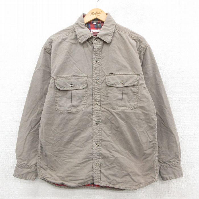 L★古着 Wear Guard 長袖 シャツ メンズ コットン 茶系 ブラウン 25sep30 中古 トップス