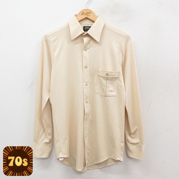 【50%OFF】70s 長袖シャツ イエロー S | 古着