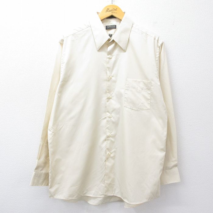 【20%OFF】XL★古着 アロー 長袖 シャツ メンズ 薄ベージュ カーキ 25oct01 中古 トップス