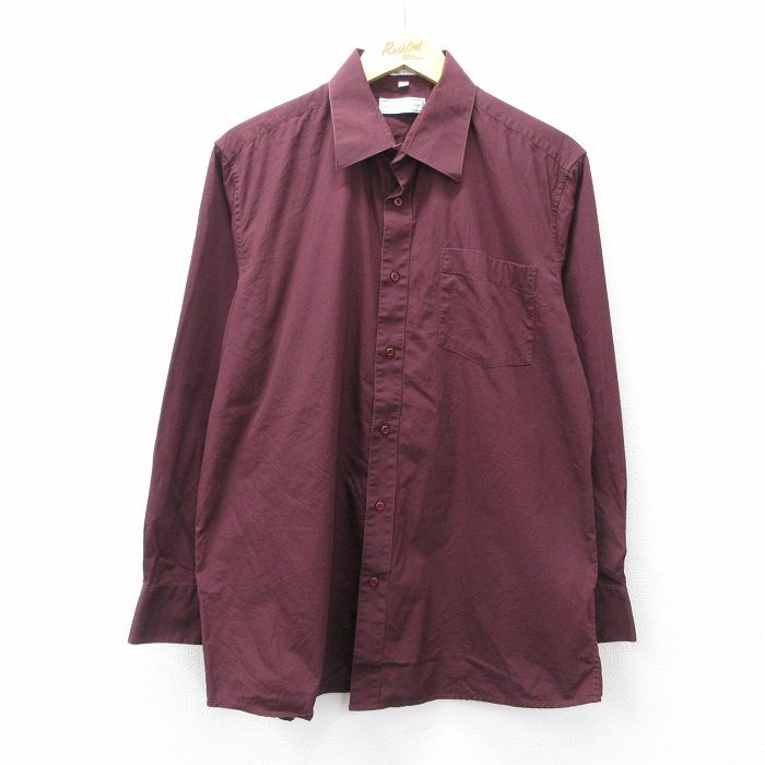 XL★古着 長袖 シャツ メンズ 90年代 90s コットン エンジ 25oct01 中古 トップス
