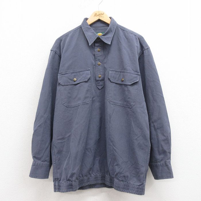 XL★古着 カベラス 長袖 シャツ メンズ 00年代 00s ダック地 コットン グレー 【spe】 25oct02 中古 トップス