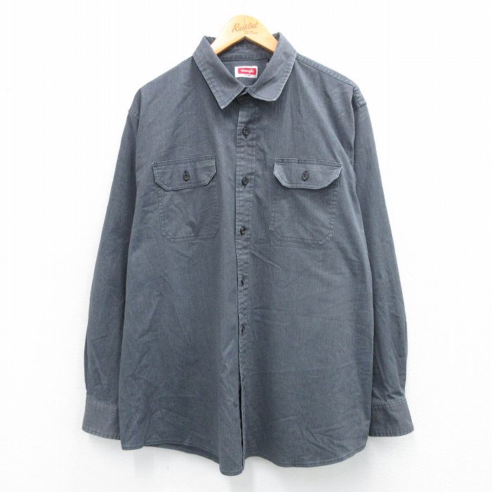 【50%OFF】ラングラー 長袖シャツ 霜降り グレー XL | 古着