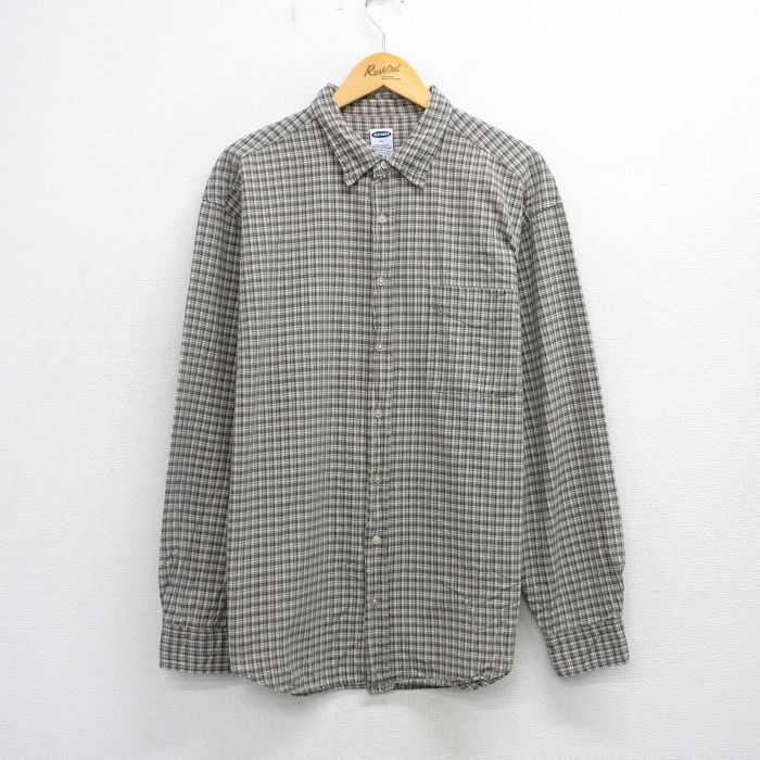 【50%OFF】オールドネイビー 00s 長袖シャツ チェック ブラウン XL | 古着